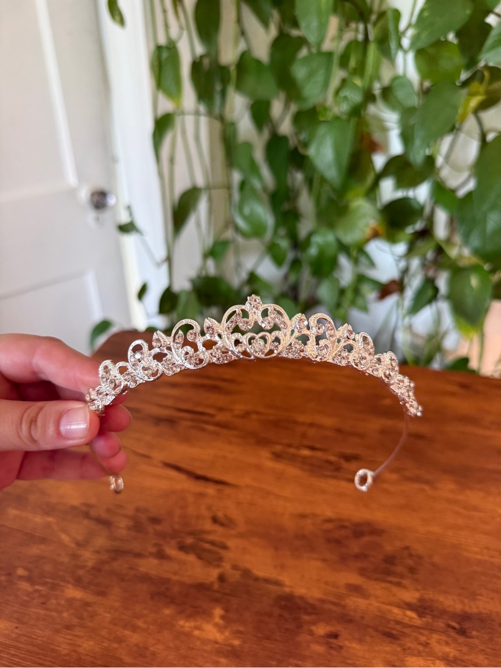 Silver Crystal Bridal Tiara Headband - costume accessory fashion